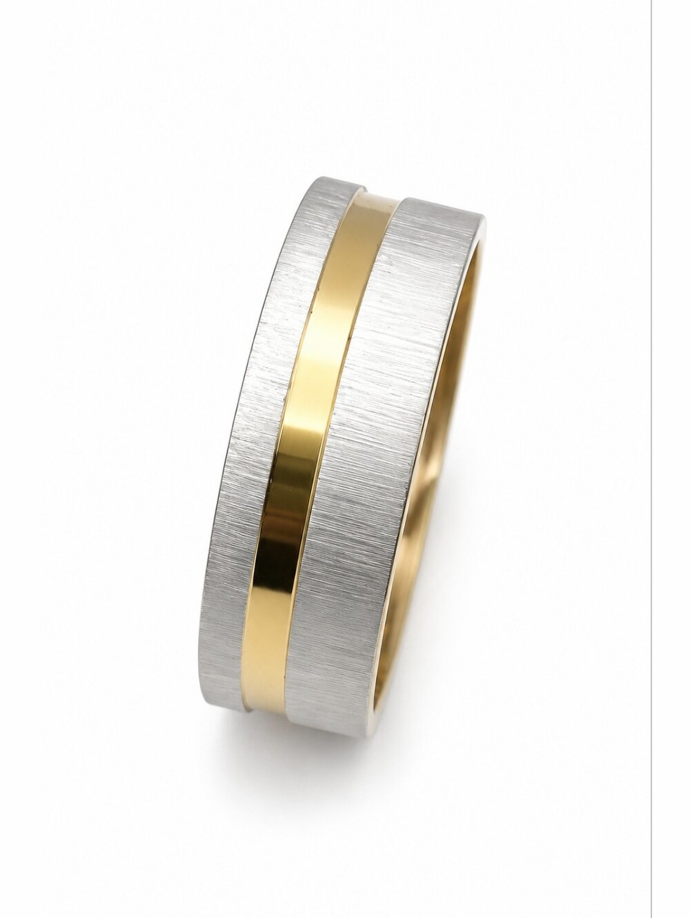 Two Tone Stainless Steel Ring Band Gold Silver Size 10
